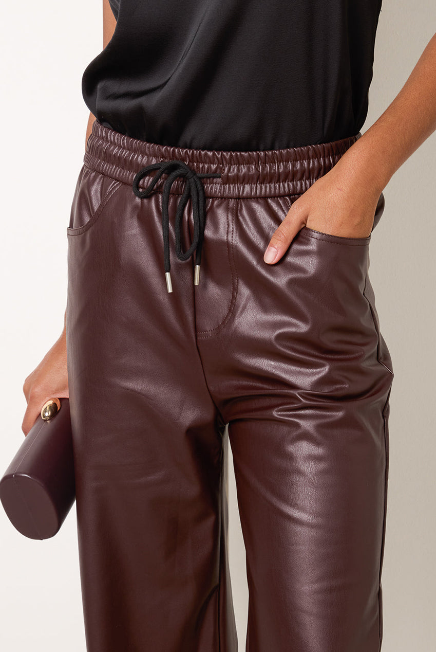 PU Wide Leg Trousers BV261215030