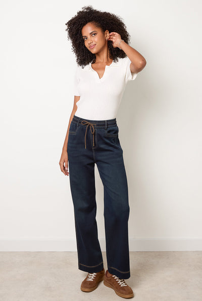 Indigo - Elastic Waist Jeans by Blue Vanilla