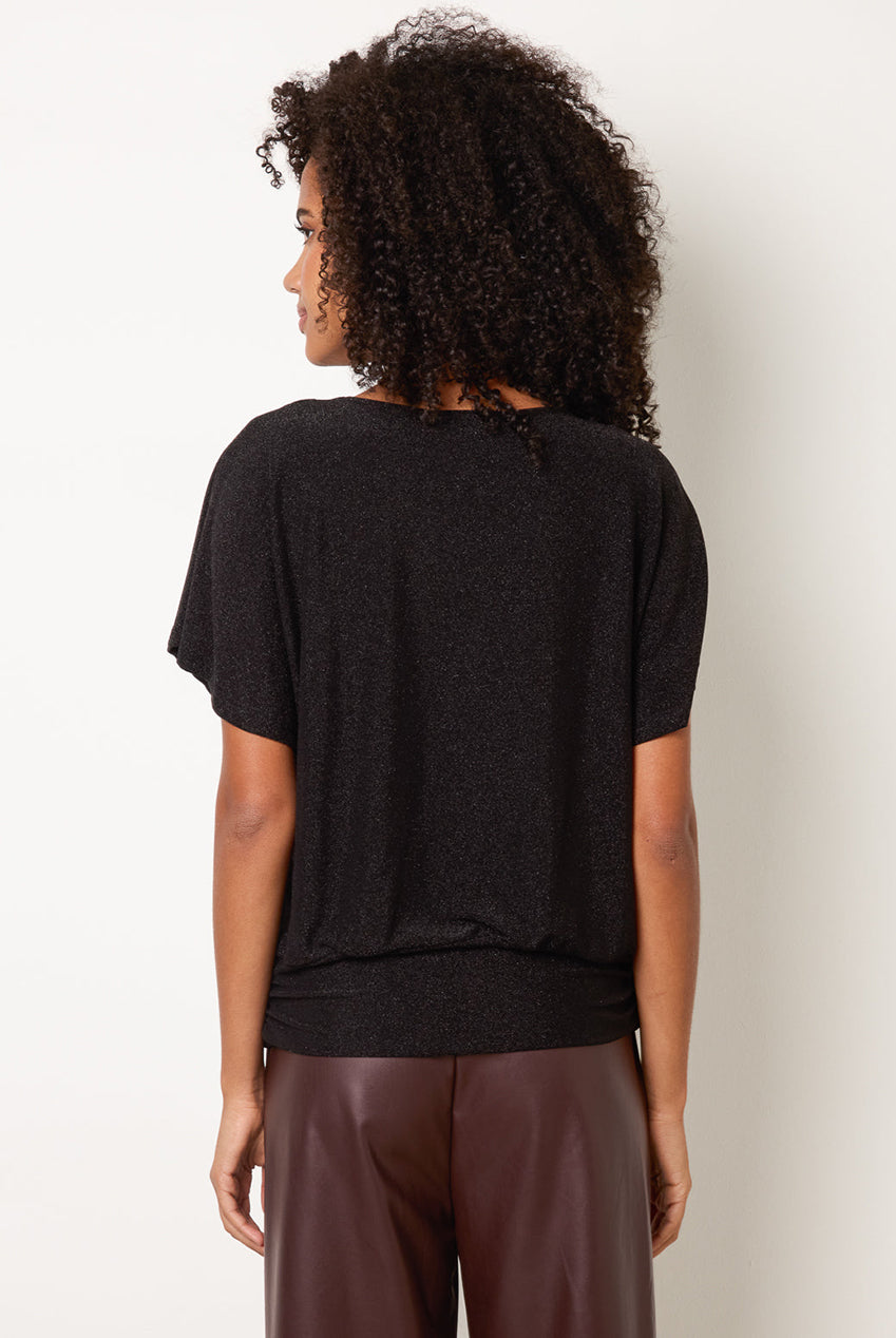 Button Detail Draped Cowl Neck Top BV261400003