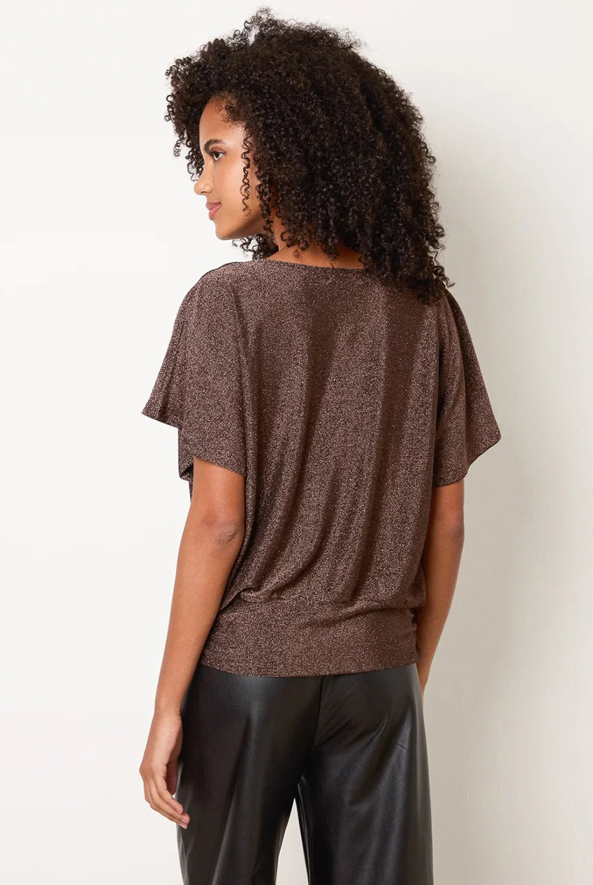 Button Detail Draped Cowl Neck Top BV261400184