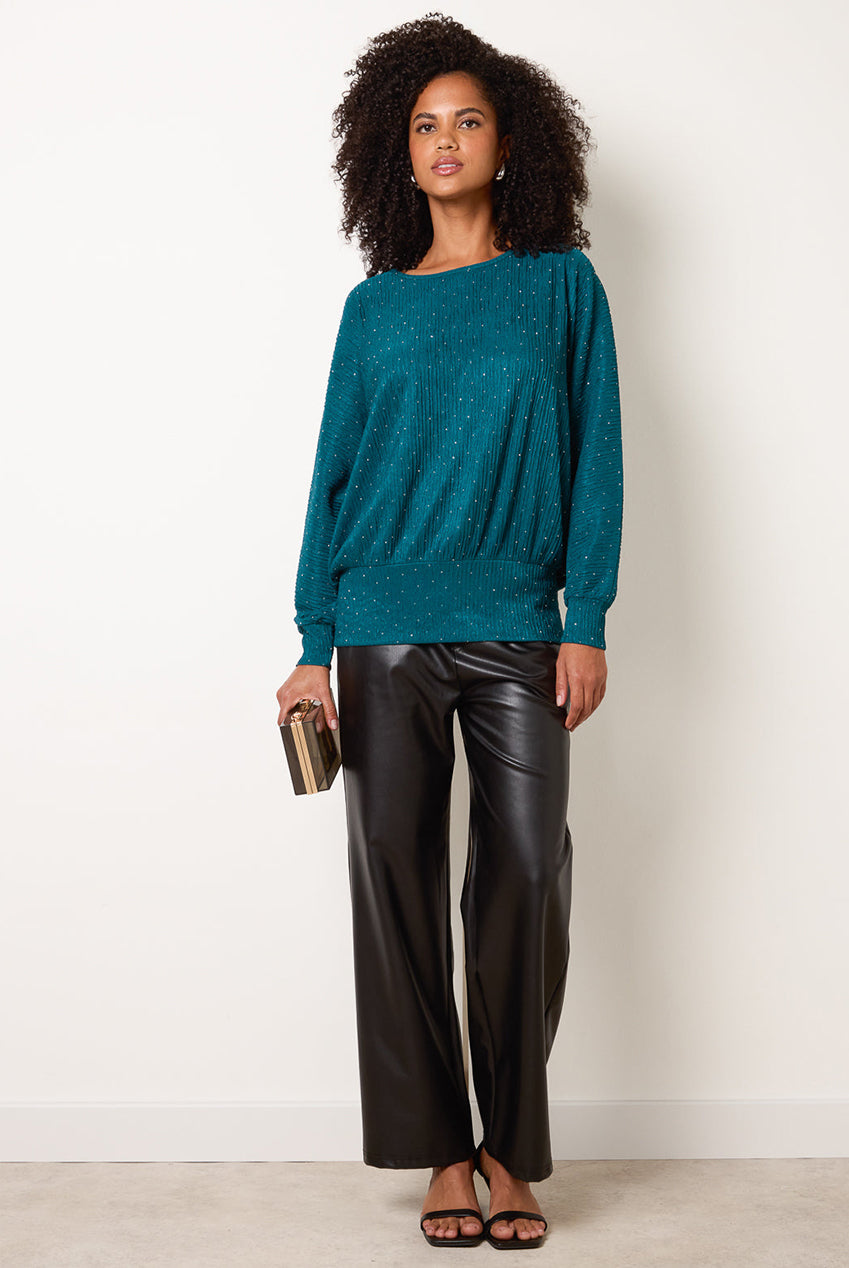 Rhinestone Batwing Top BV261406043