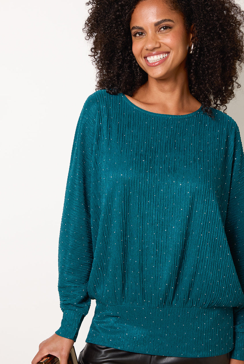 Rhinestone Batwing Top BV261406043