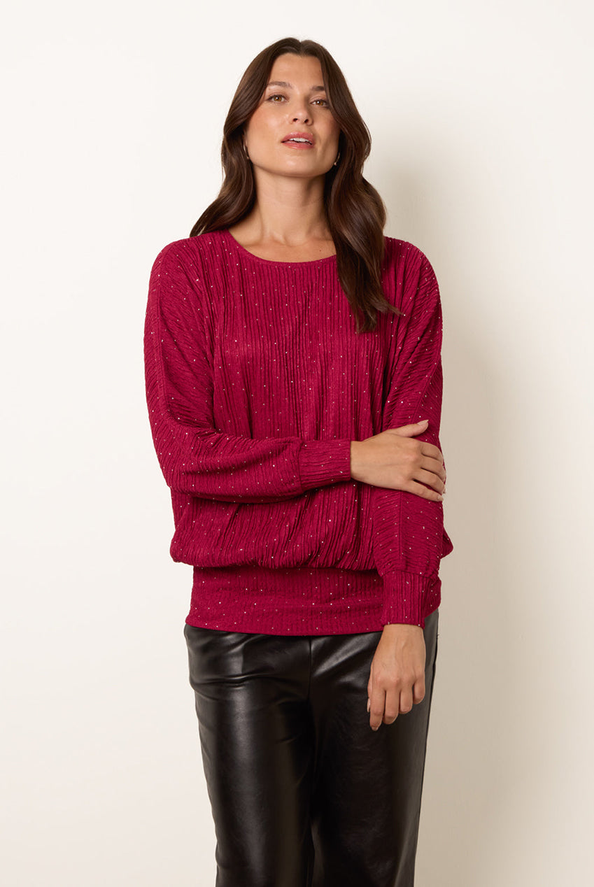 Rhinestone Batwing Top BV261406034