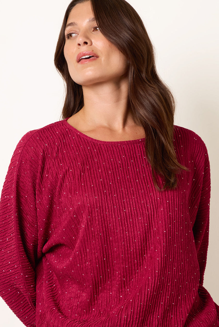 Rhinestone Batwing Top BV261406034