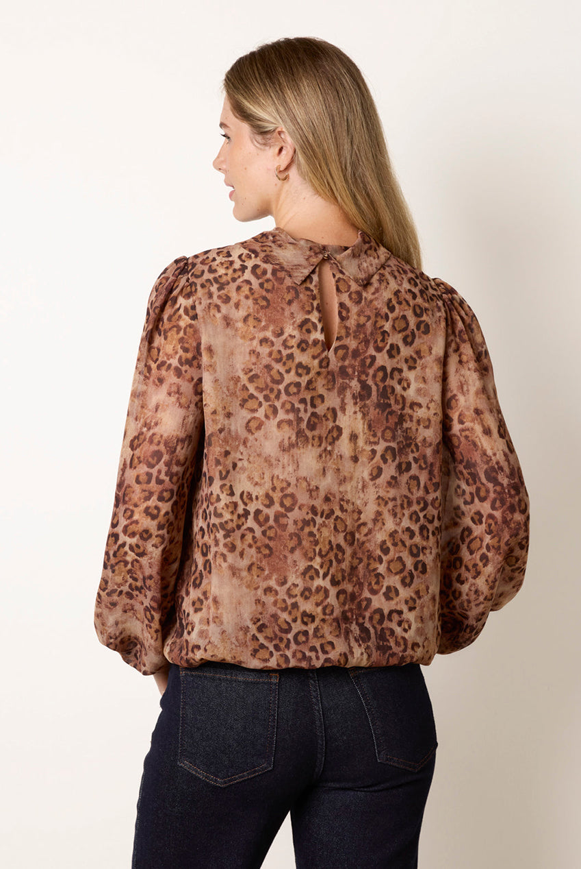 Cowl Neck Puff Ball Blouse BV261417058