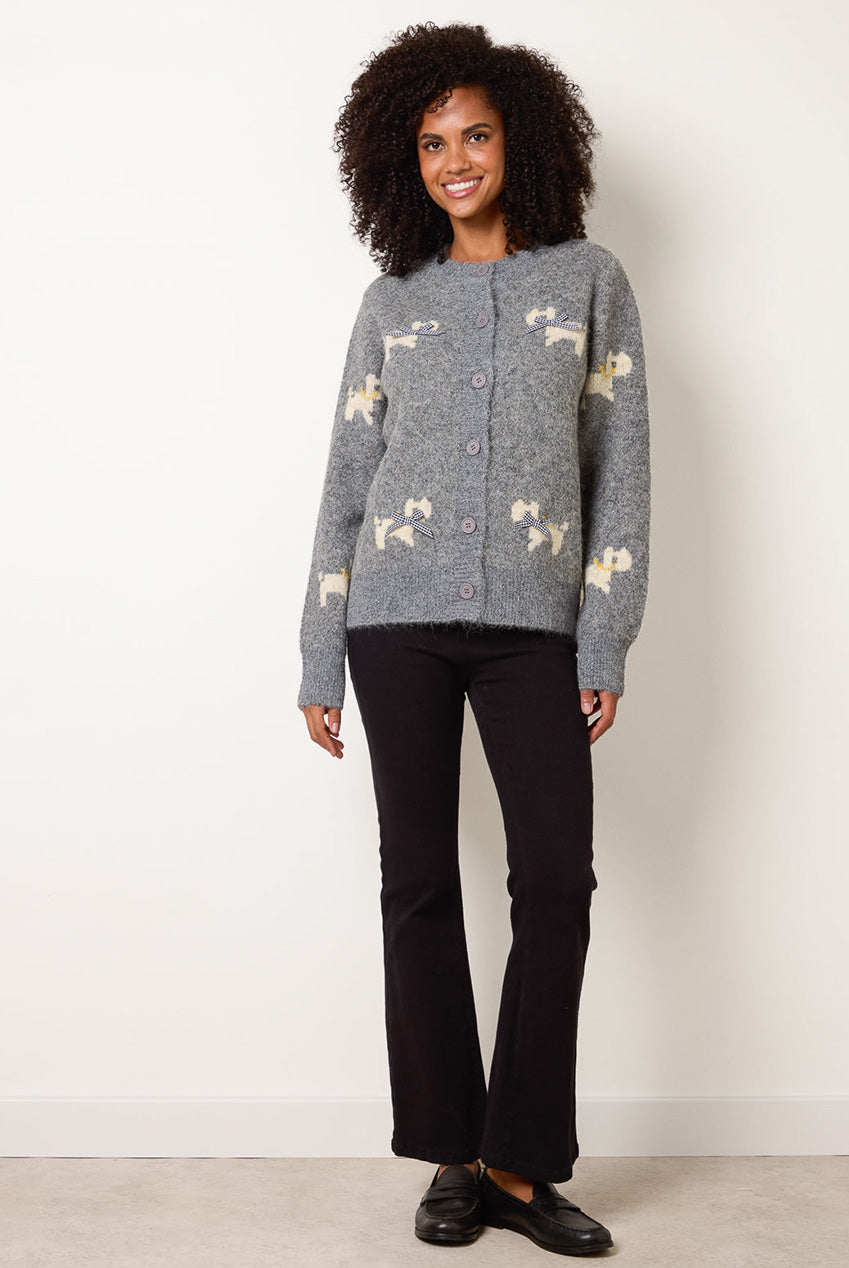 Dog Button Down Cardigan With Bows BV261501019