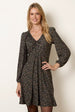Floral Neck Swing Dress With Tie by Blue Vanilla