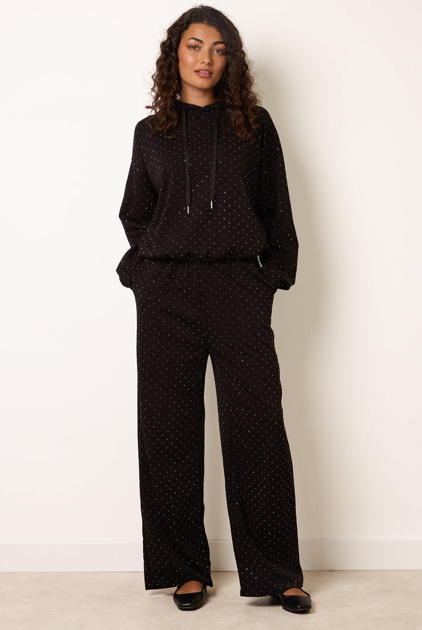Diamante Hooded Wide Leg Lounge Set BV261818003