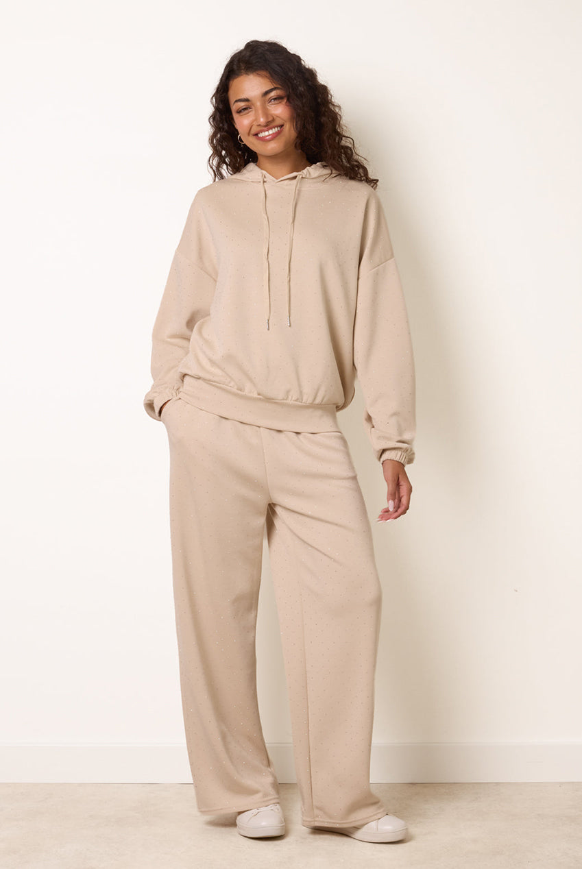 Diamante Hooded Wide Leg Lounge Set BV261818001