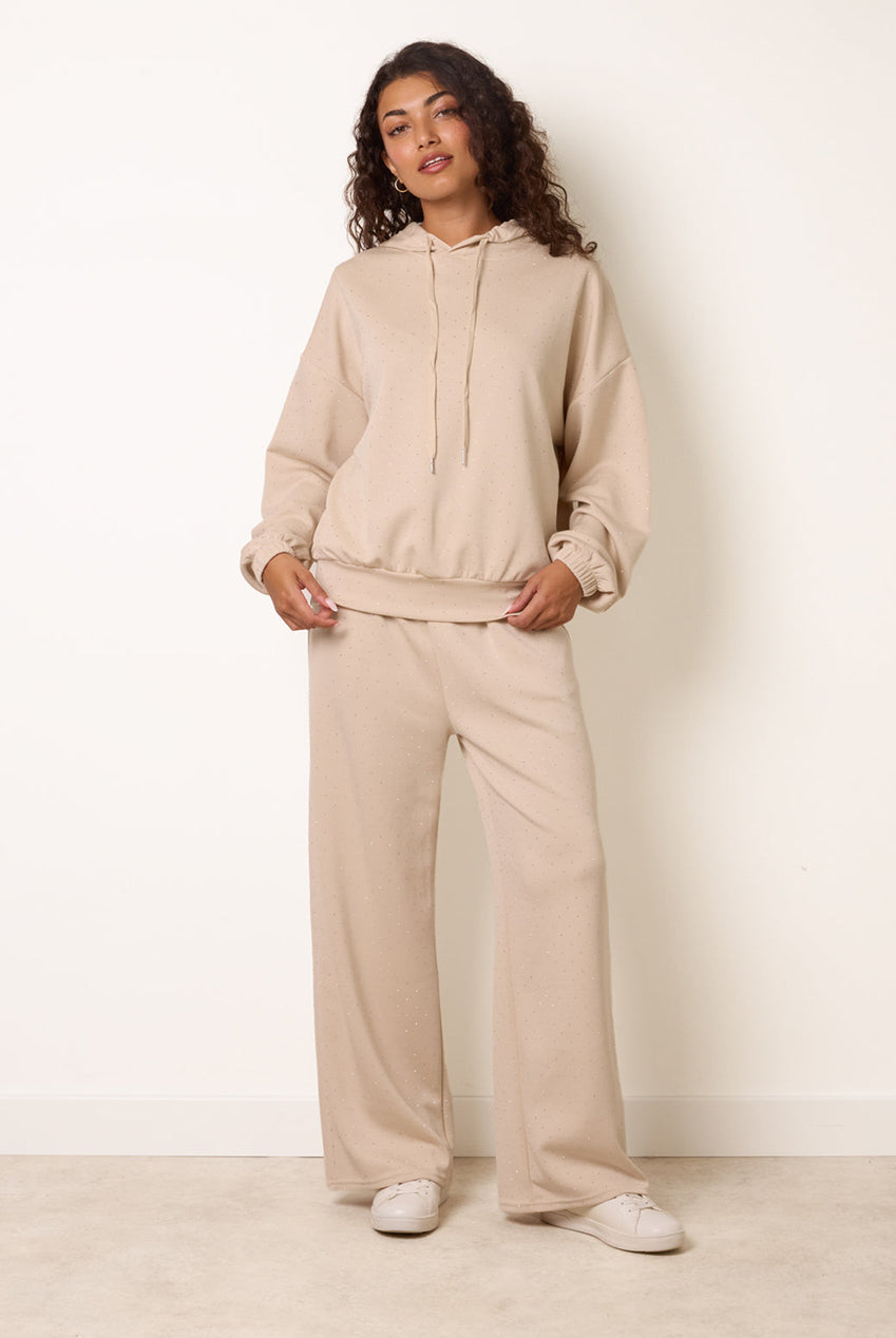 Diamante Hooded Wide Leg Lounge Set BV261818001