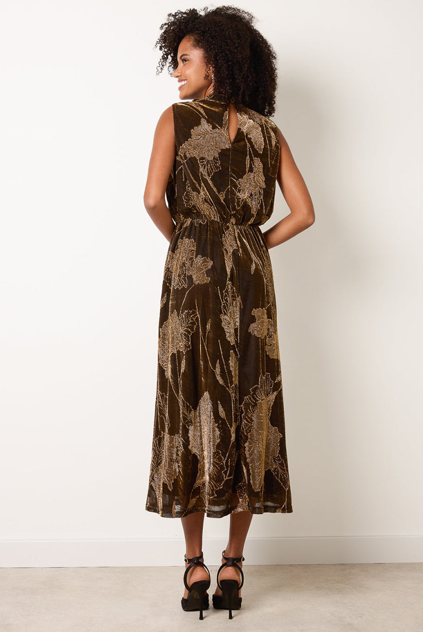 High Neck Jacquard Midi Dress BV261822184