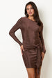 Slinky Metallic Tie Front Mini Dress by Blue Vanilla