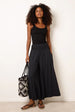 Wide Leg Shirred Waist Wavy Trousers by Blue Vanilla