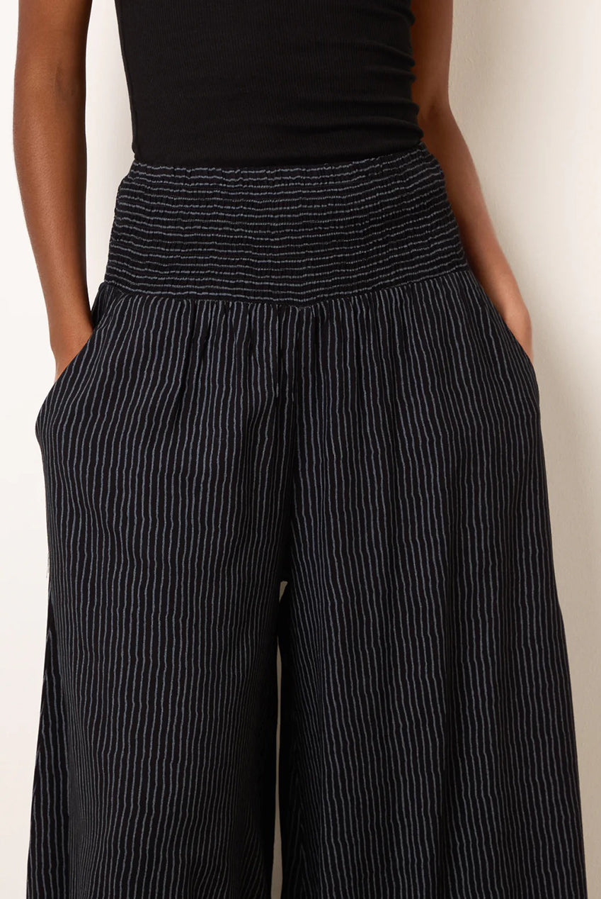 Wide Leg Shirred Waist Wavy Trousers BV269237003