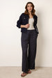 Spot Print Crinkle Wide Leg Trousers by Blue Vanilla