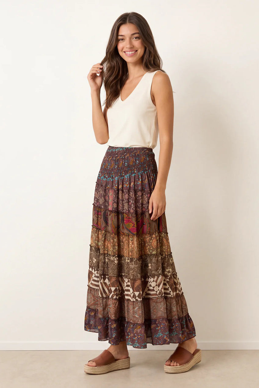 Multi Print Shirred Skirt BV269252030