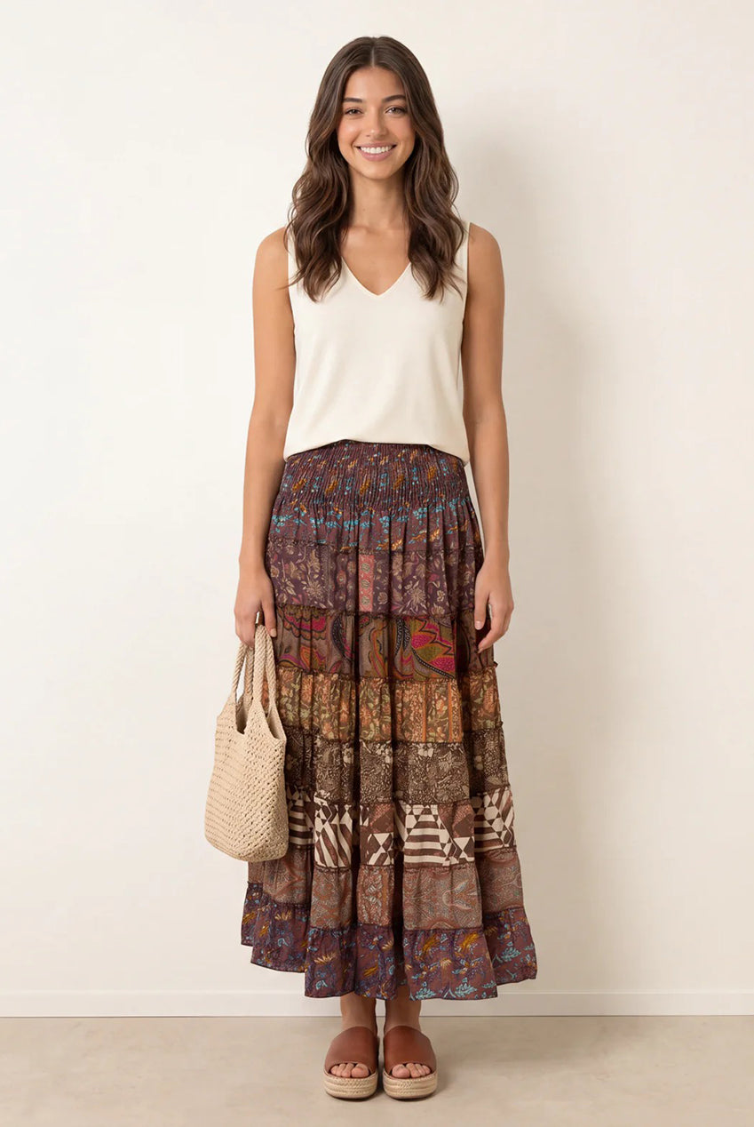Multi Print Shirred Skirt BV269252030