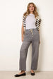 Drawstring Seam Detail Wide Leg Jeans by Blue Vanilla