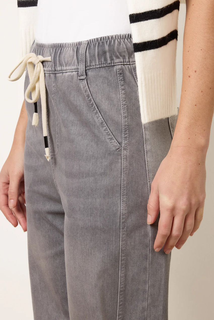 Drawstring Seam Detail Wide Leg Jeans BV269257268