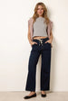 Herringbone Tie Up Stretch Trousers by Blue Vanilla