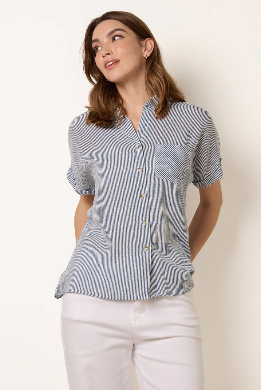 Stripe Button Front Shirt BV269427008