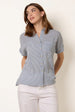 Stripe Button Front Shirt by Blue Vanilla