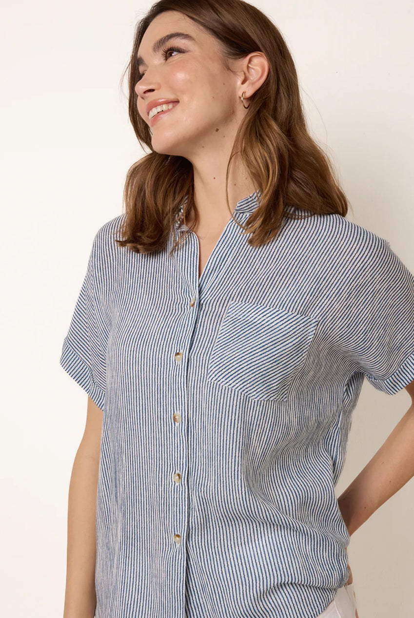 Stripe Button Front Shirt BV269427008