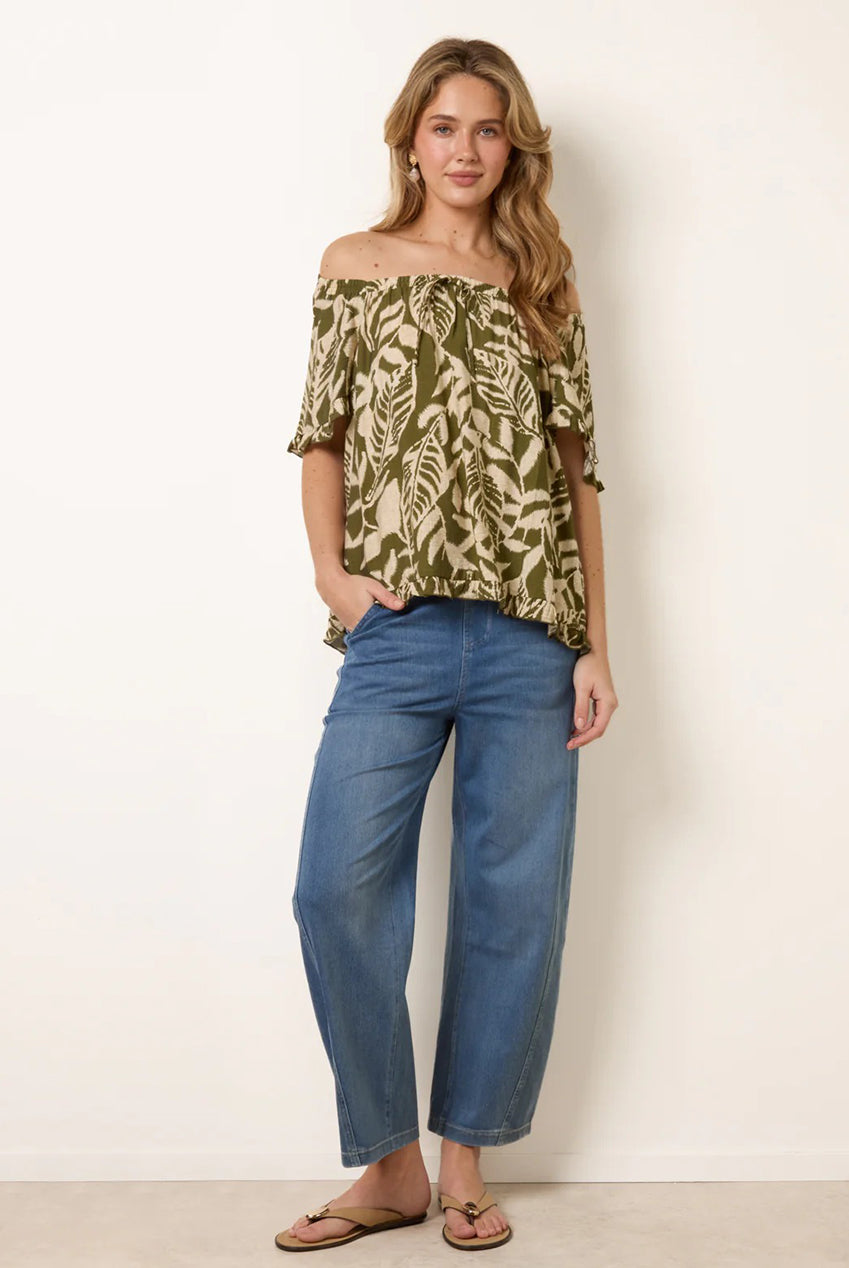 Printed Tie Front Top BV269434056