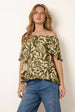 Printed Tie Front Top by Blue Vanilla
