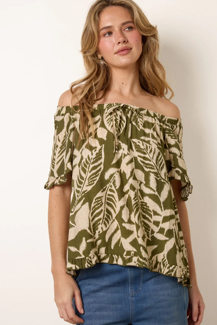 Printed Tie Front Top BV269434056