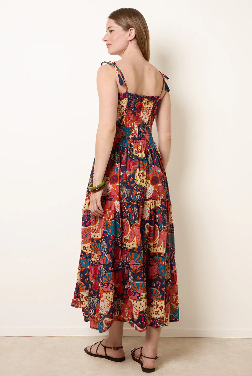 Bold Print Shirred Waist Dress BV269800008