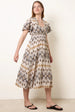 Embroidered Wrap Front Midi Dress by Blue Vanilla