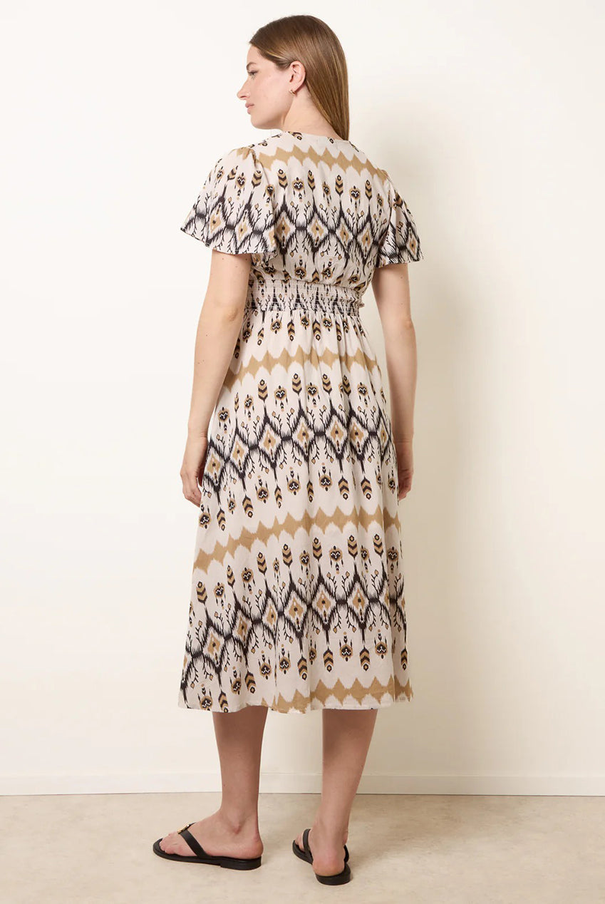 Embroidered Wrap Front Midi Dress BV269803001