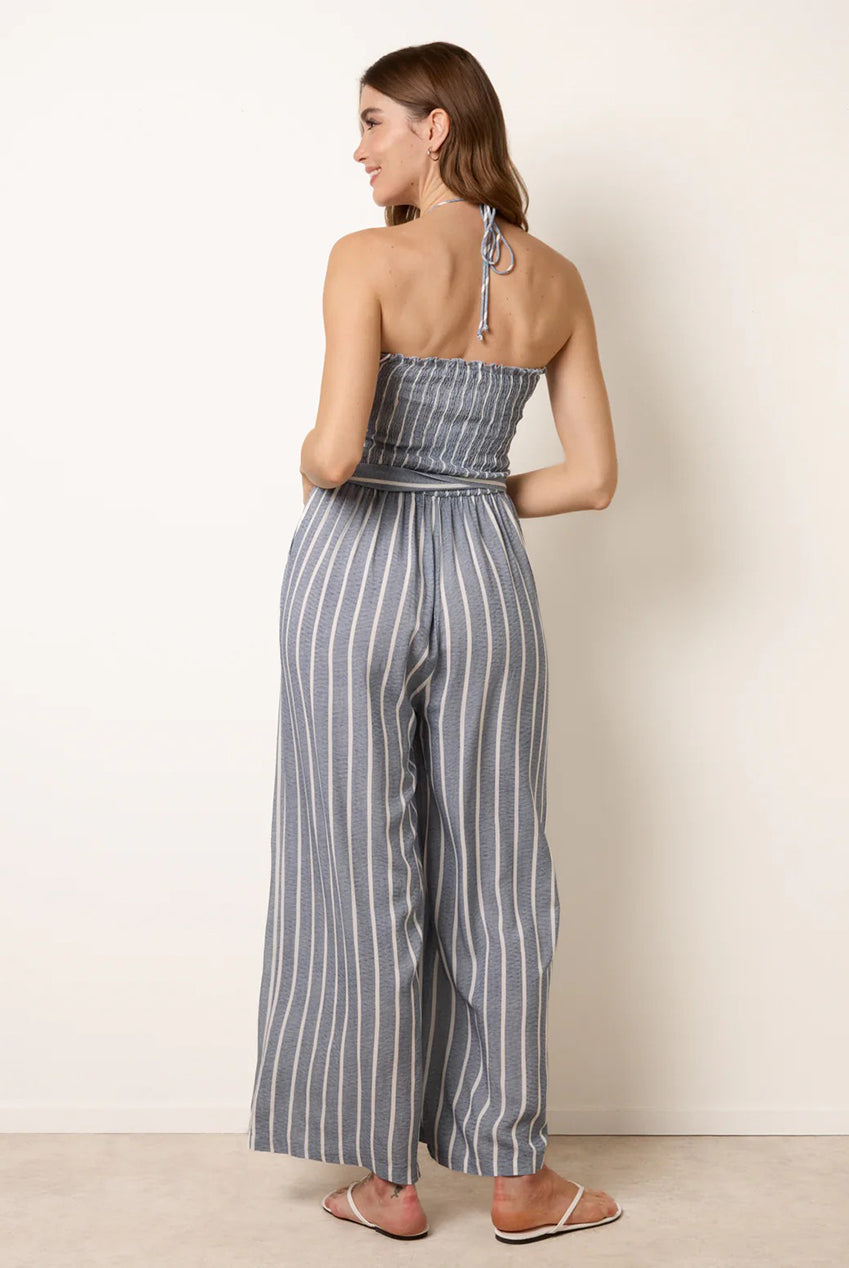 Bardot Tie Neck Pinstripe Jumpsuit BV269807018