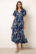 Ring Detail Printed Dress by Blue Vanilla
