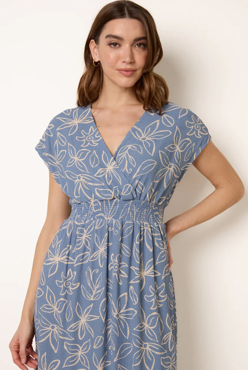Floral Wrap Front Elasticated Waist Midi Dress BV269858002