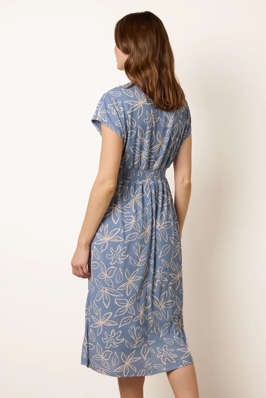 Floral Wrap Front Elasticated Waist Midi Dress BV269858002