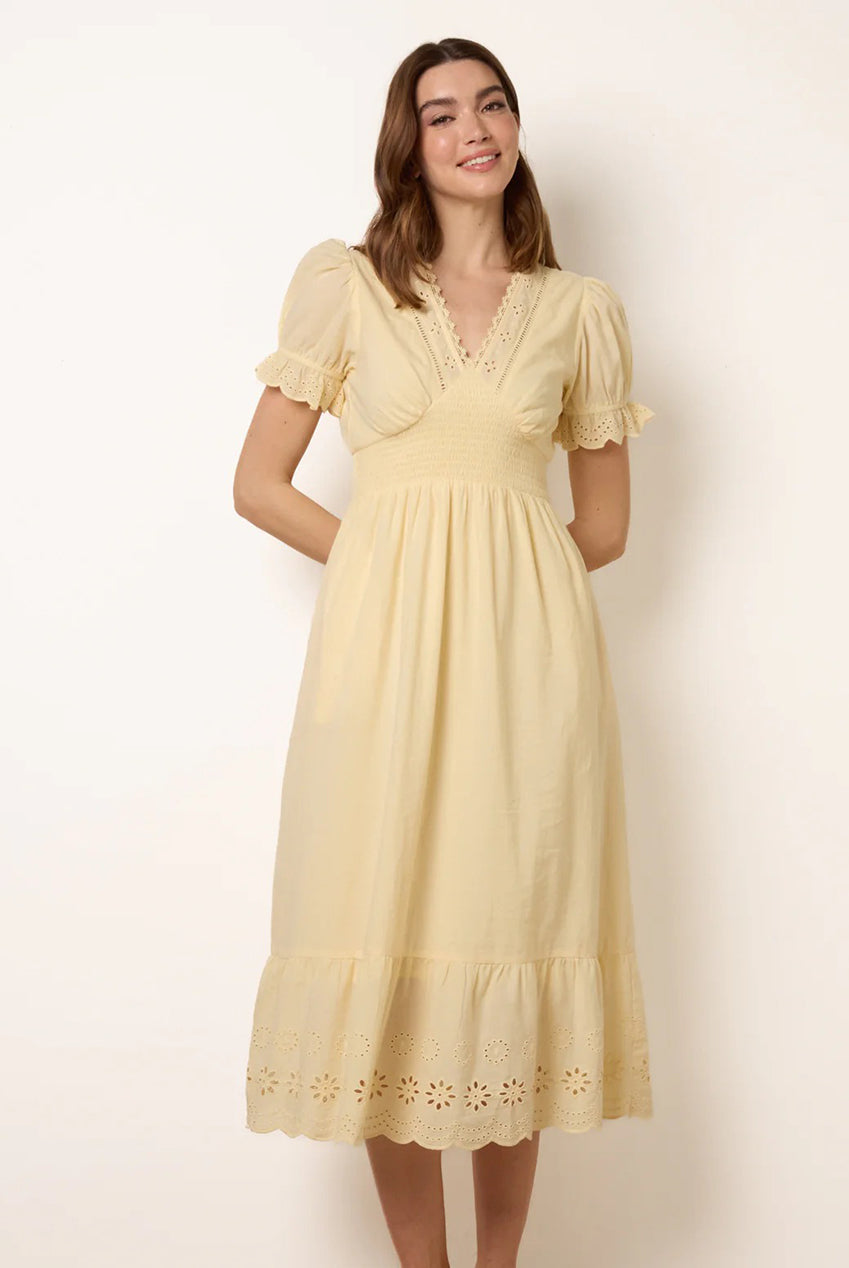 Embroidery Detail V-Neck Dress BV269874178