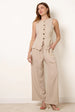 Round Neck Button Through Vest & Trouser Set by Blue Vanilla