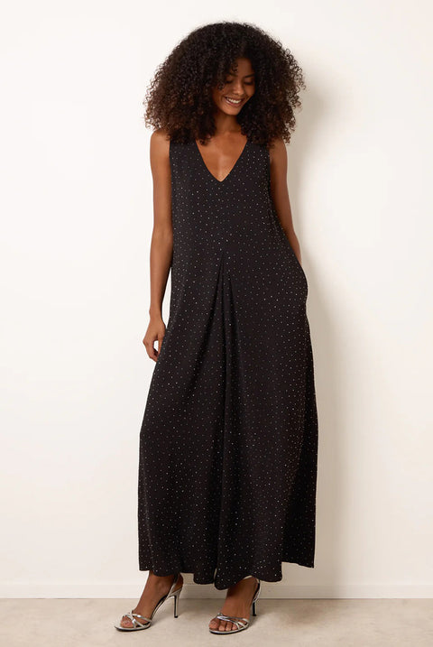 Pleat Front Diamante Jumpsuit by Blue Vanilla