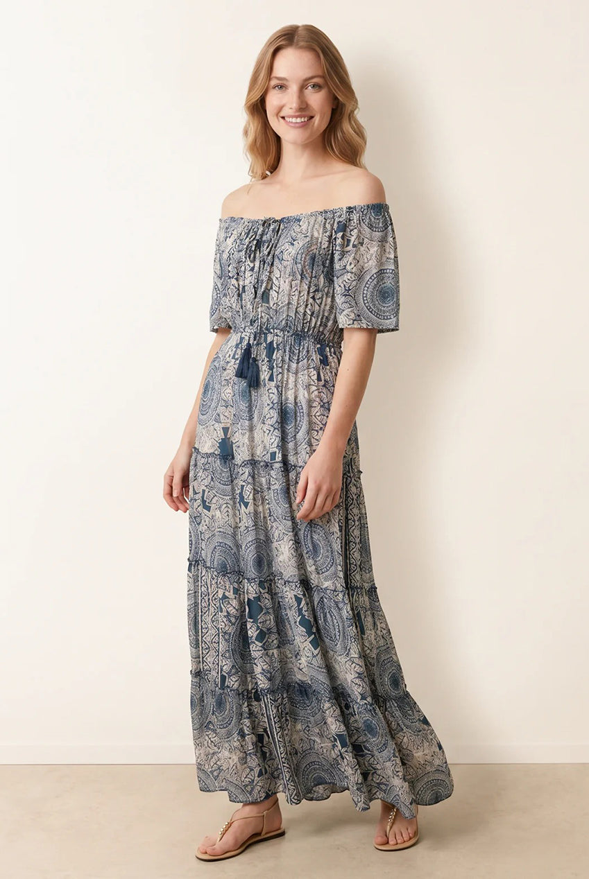 Tie Front Bardot Maxi Dress BV269914008