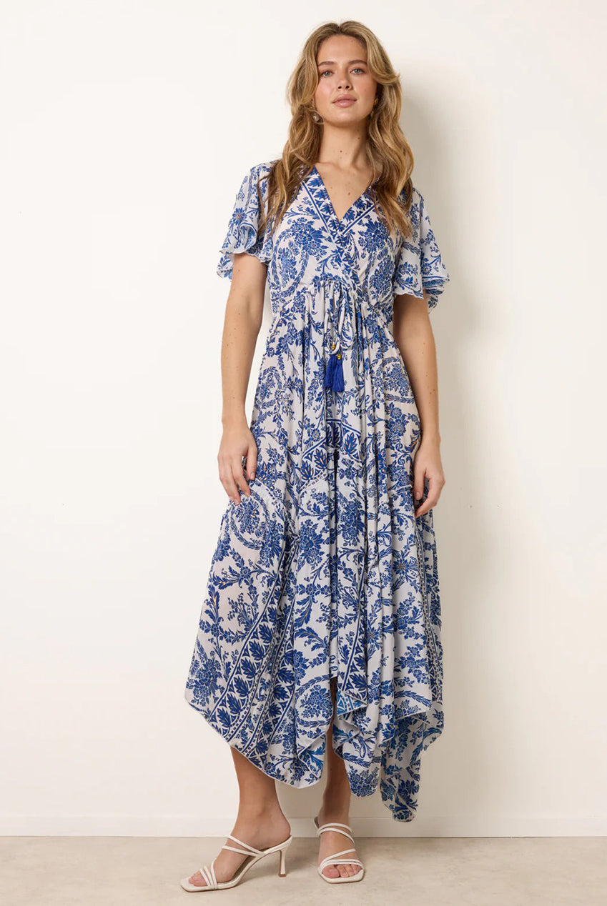 Asymmetric Hem Wrap Dress BV269918008