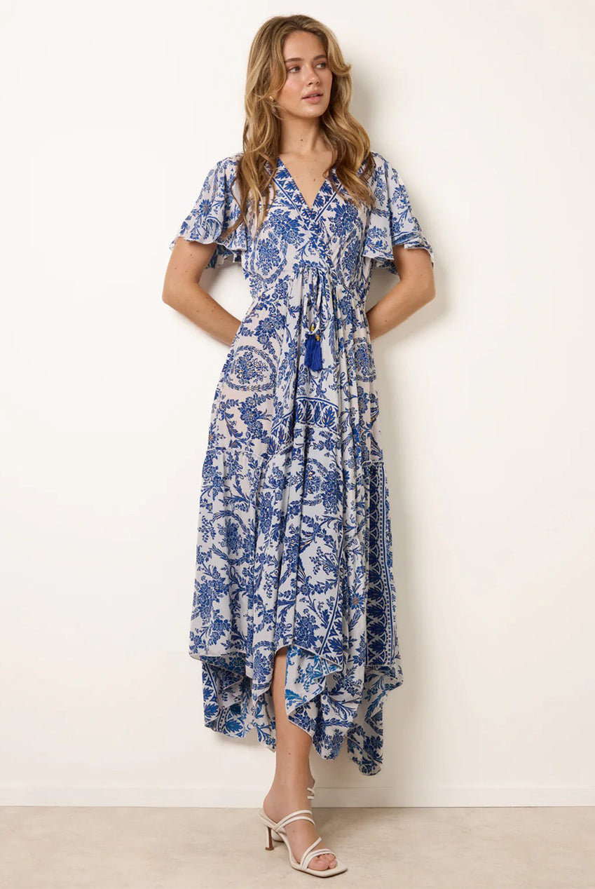 Asymmetric Hem Wrap Dress BV269918008