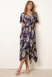 Shirred Waist Hanky Hem Dress by Blue Vanilla