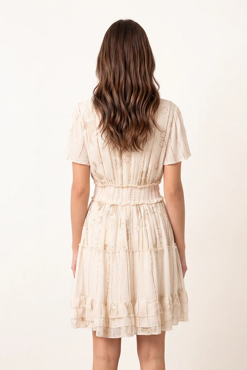 Embellished Tiered Mini Dress BV269936039