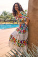 Bright Print Tiered Dress by Blue Vanilla