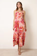 Tropical Print Adjustable Strap Maxi Dress by Blue Vanilla