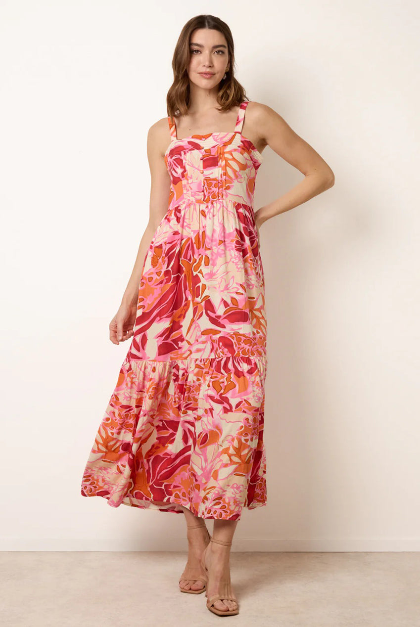 Tropical Print Adjustable Strap Maxi Dress BV269969020