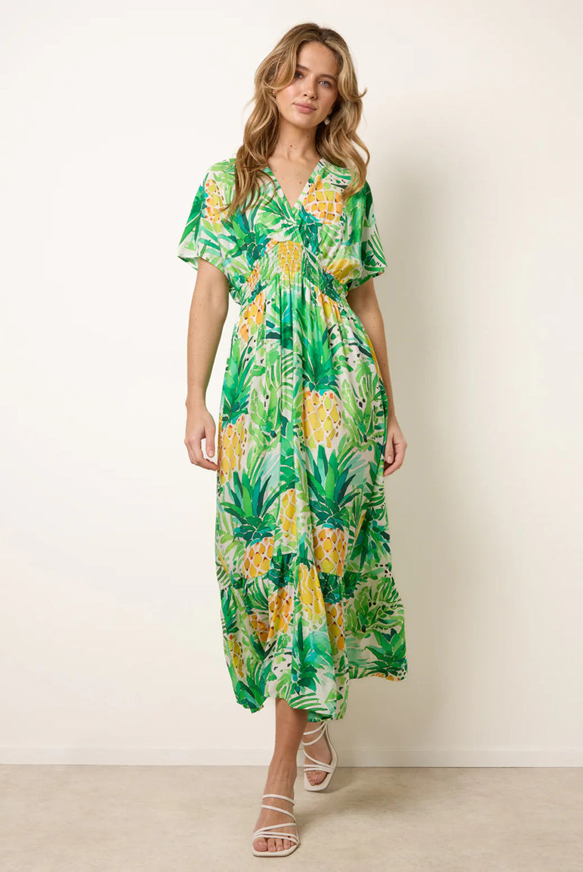 Pineapple Double V Midi Dress BV269971023
