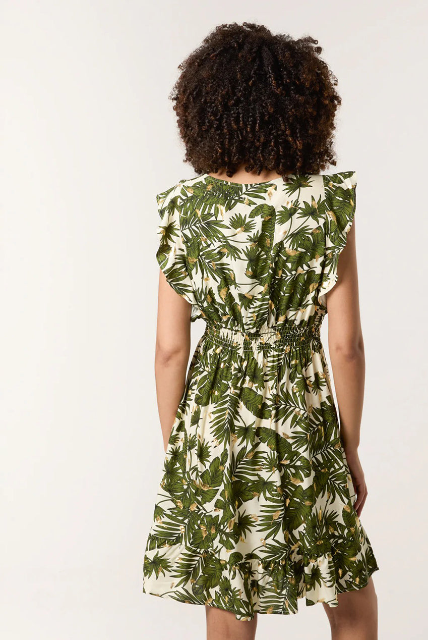 Tropical Dress With Palm Leaf Print BV3468056